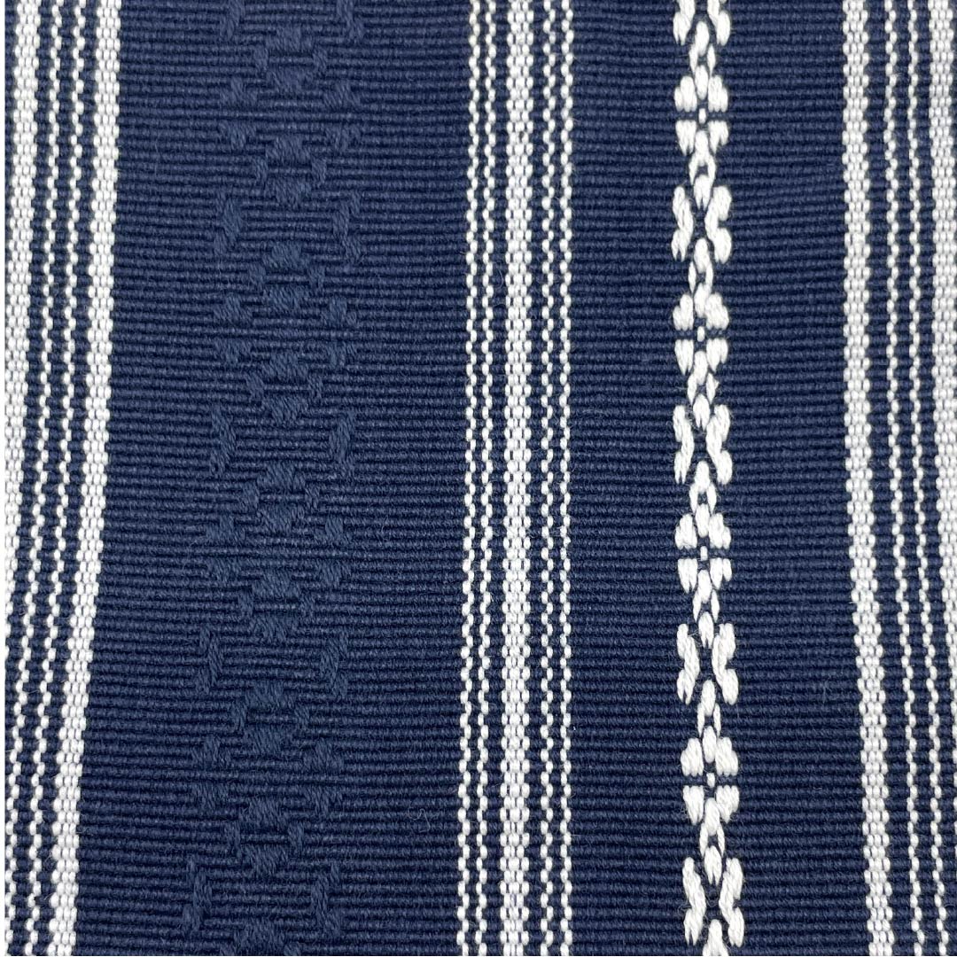 (Unmade) Kaku-obi (cotton sash) in navy blue with a Kenjo pattern, obi length 384cm, width 9.5cm, rank S, navy blue, 1134000412918