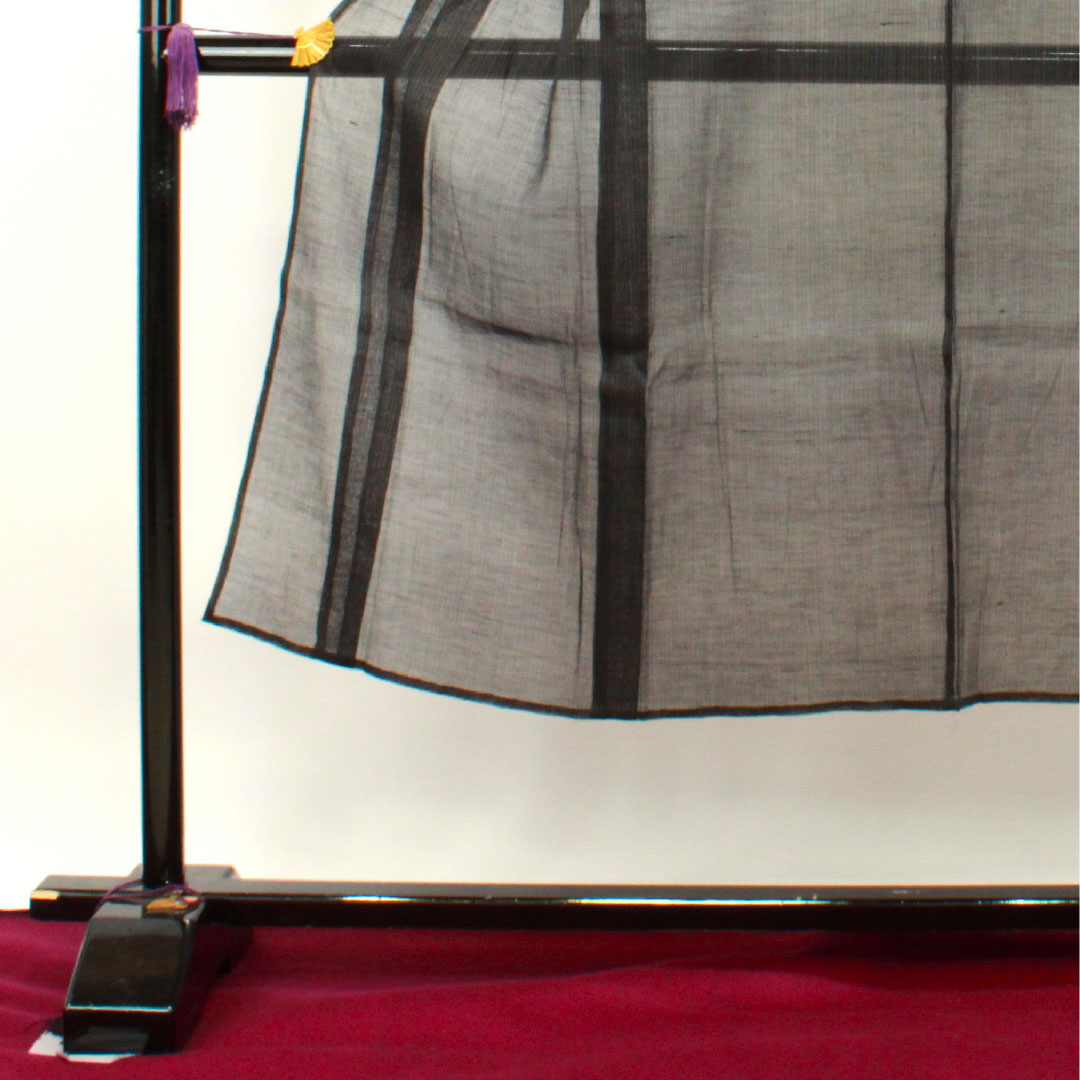 Summer item, pure silk, men's, length 140.5cm, sleeve length 64.5cm, dark grey, striped, gauze, A rank, black, 1132001793110