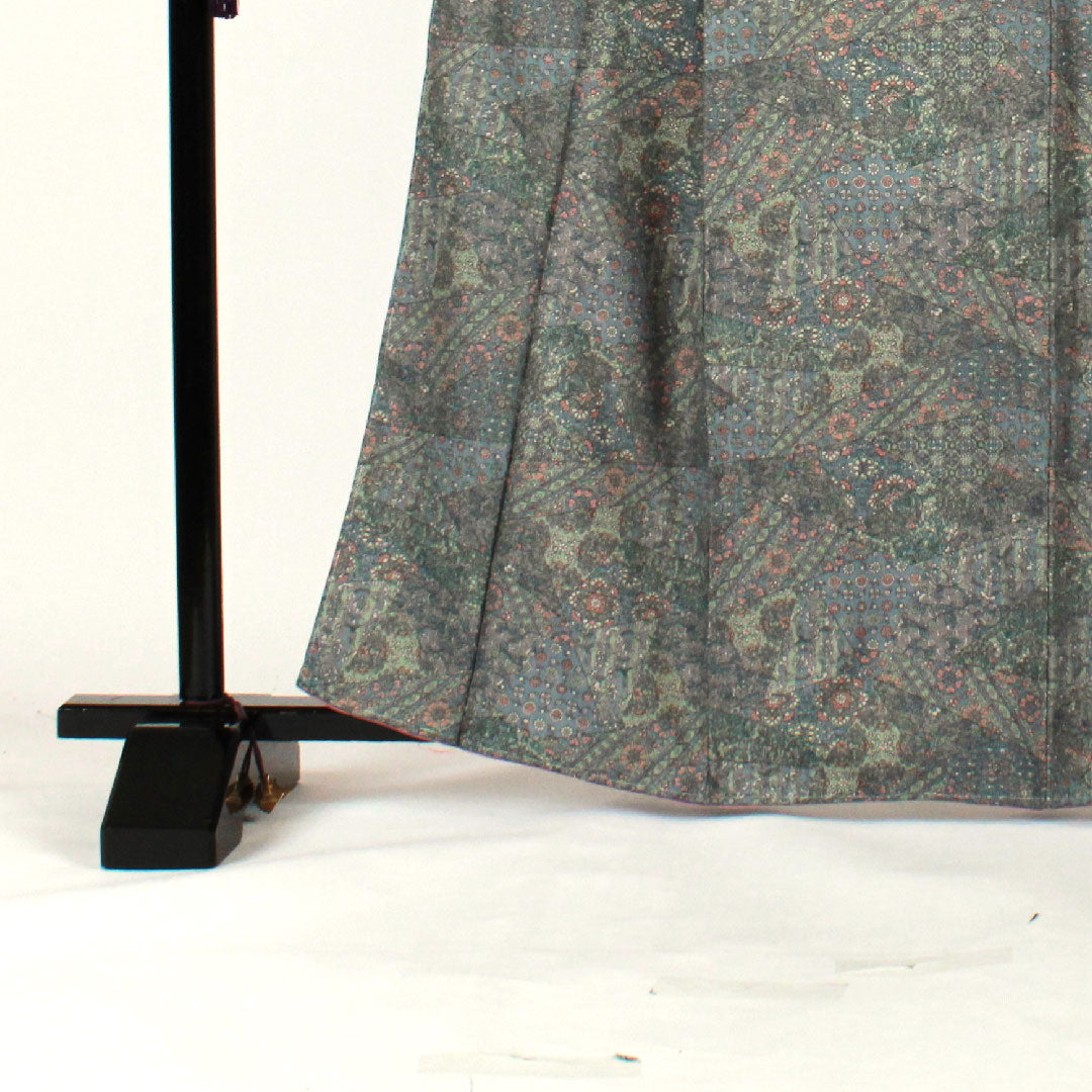 Komon, Length 160cm, Sleeve length 66cm, Awase, Diamond-shaped flowers, Polyester, S rank, Blue, 1115000942417