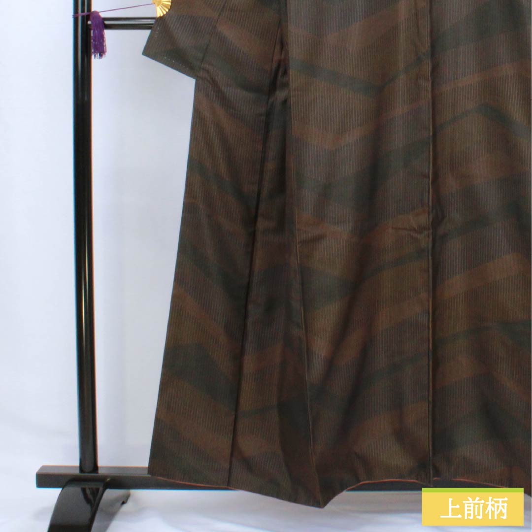 Komon (small pattern) silk, A-rank, length 157.5cm, sleeve length 64.5cm, lined, abstract pattern, black, 1115006413310