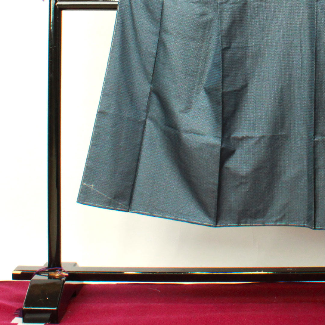 Men's Length 142.5cm Sleeve length 66.5cm Oshima Tsumugi ensemble Warp and weft ikat Pure silk S rank Awase Navy blue 1119000482418