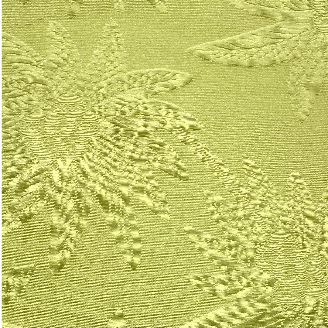Half-width obi, polyester, obi length 380cm, blue-leaf color, floral pattern, Pandanus, plant pattern, cloud, geometric pattern, green, A rank, 1125001303319