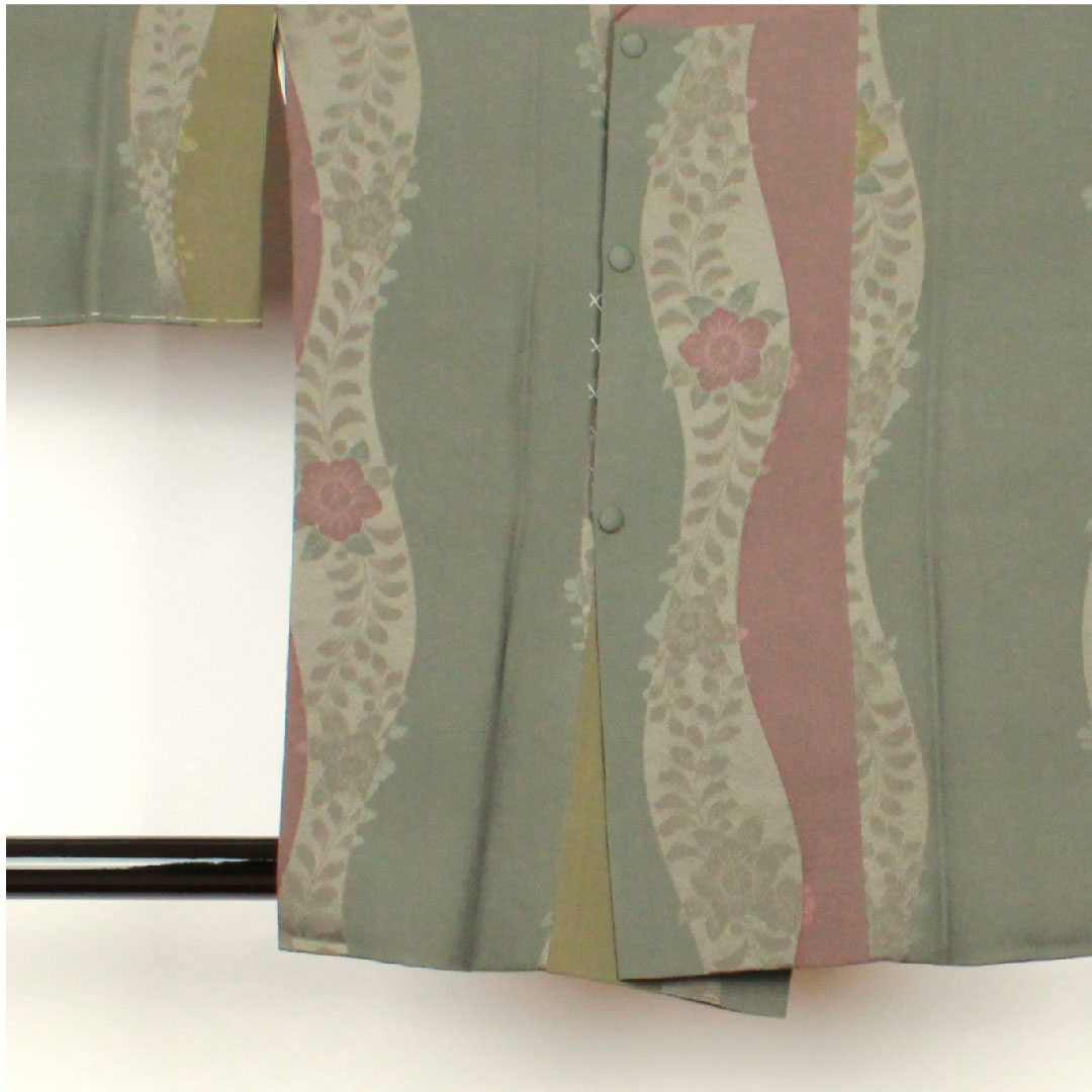 Michiyuki coat, length 82cm, sleeve length 63cm, floral pattern, pure silk, S rank, lined, gradation, 1117000222999