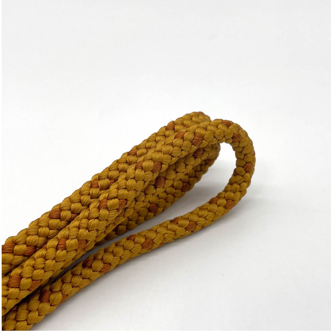 Amber-colored silk obi-jime (sash band) - Grade A, round braided, approximately 173cm long and 0.9cm wide, casual, brown, product number 1135004063414