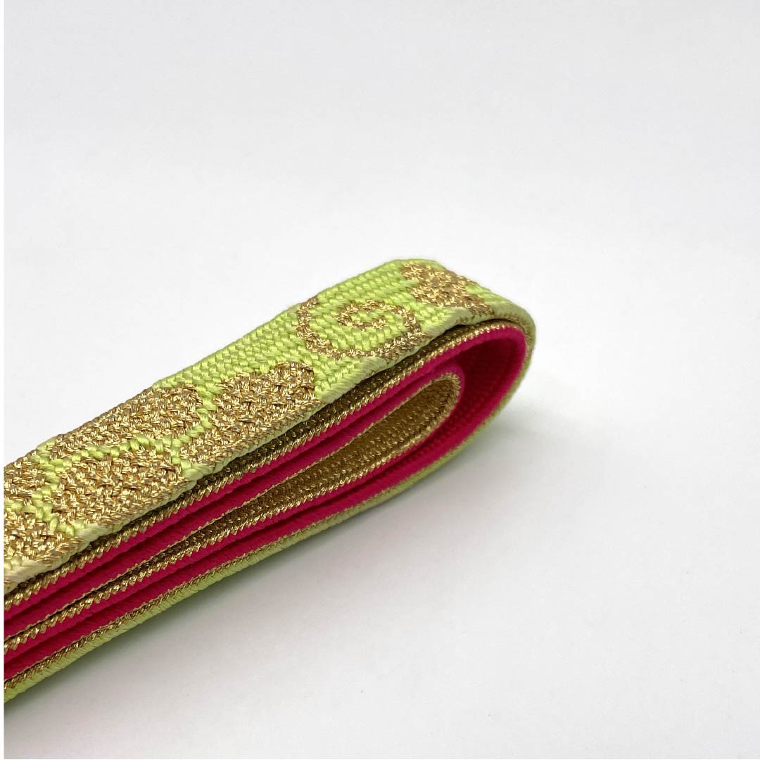 S-Rank Silk Obi-jime (Sash Band) - Crimson Red and Young Green (Wakanairo) - Approximately 158cm Long, 1.7cm Wide, Semi-Formal, Pinkish, Product Number: 1135004552313