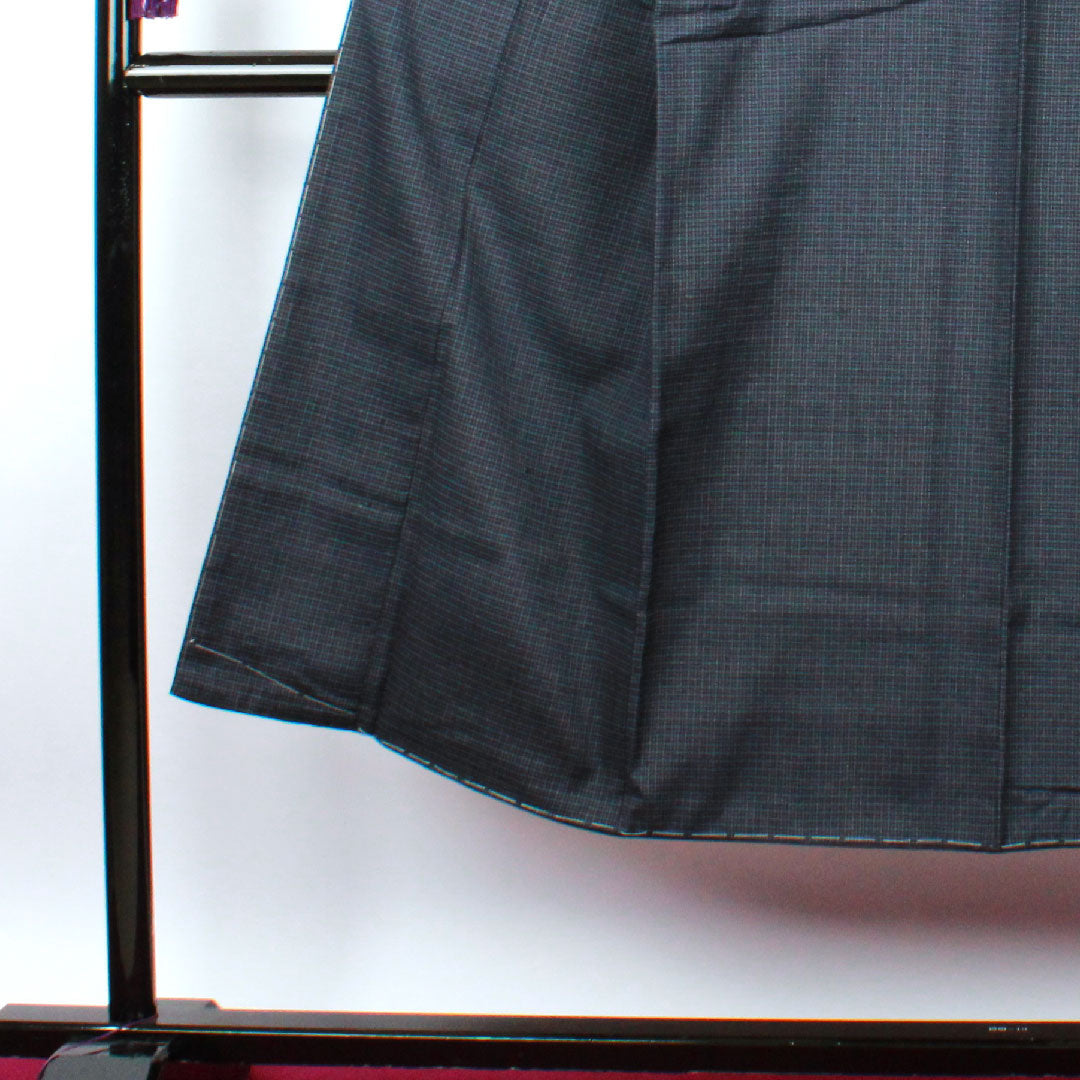 Men's, Length 137.5cm, Sleeve length 66.5cm, Check pattern, Pure silk, S rank, Lined, Navy blue, 1119000422318