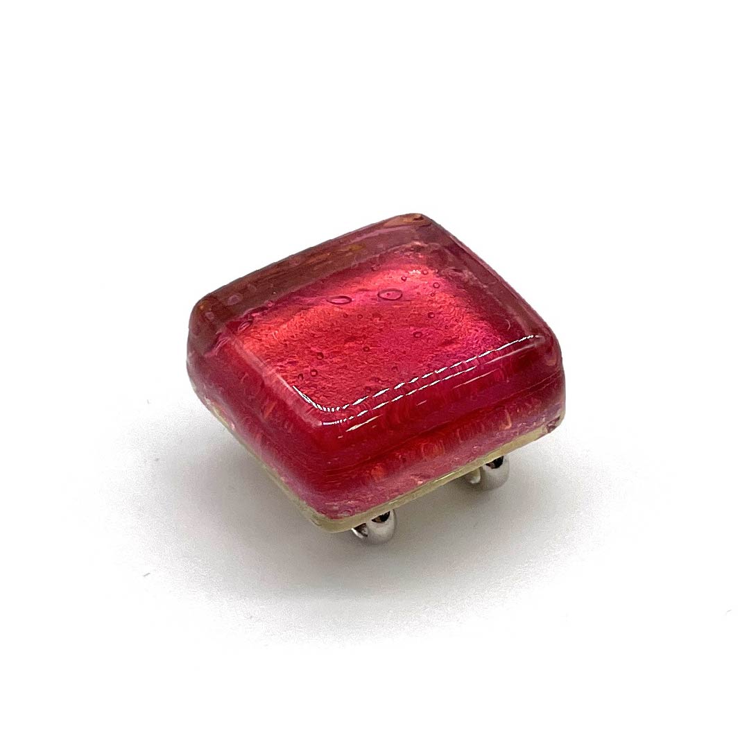 （新古品） 帯留め その他 カジュアル  透明 シンプル 四角 長さ約2cm 幅約2cm  Sランク 赤系 1137000942912