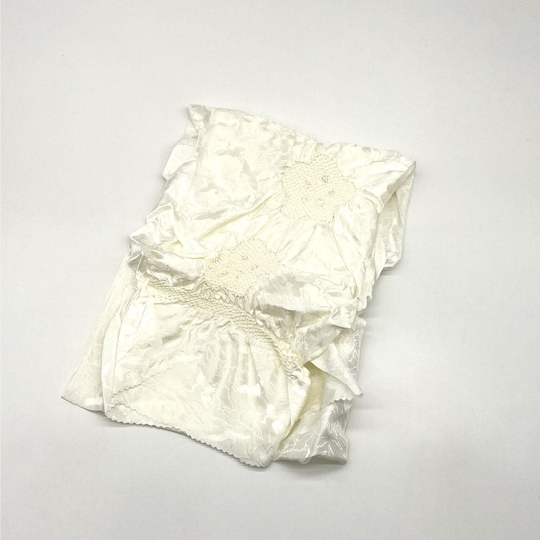 (Like new) Pure silk obijime and obiage set, S-grade, perfect for weddings and receptions. Includes fan. Length: approximately 152cm, width: approximately 1.5cm. White. Product number: 1141000052311
