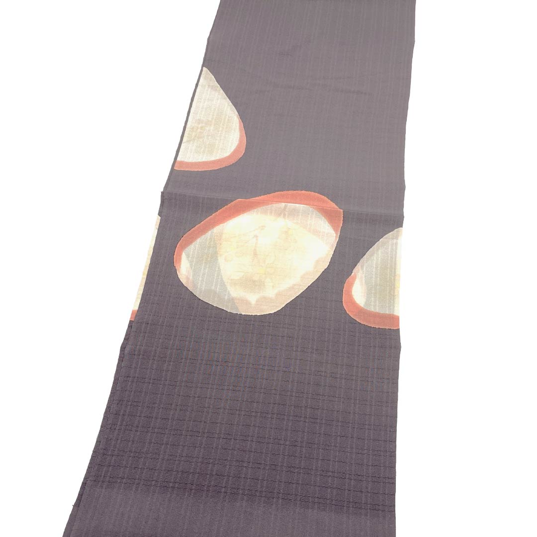 帯揚げ 正絹 Sランク カジュアル 古典柄 花柄 レトロ  長さ約176cm 幅約29.5cm 茶系 1136003542914