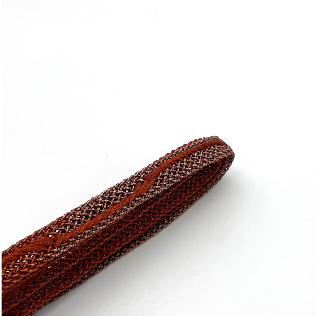 S-Rank Silk Obijime (Sash Band) - Copper-Colored (Shakudo-Iro) - Summer Style - Length: Approx. 165.5cm, Width: Approx. 1.5cm - Casual - Brown - Product Number: 1135004762314
