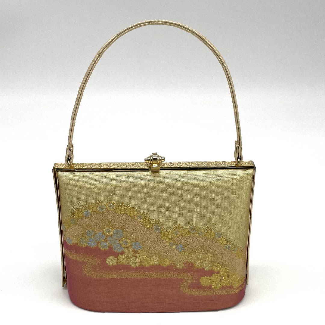 (New old stock) Formal sandal and bag set, gold, unused, cherry blossom, classic pattern, M size, gold, S rank, 1133000162321