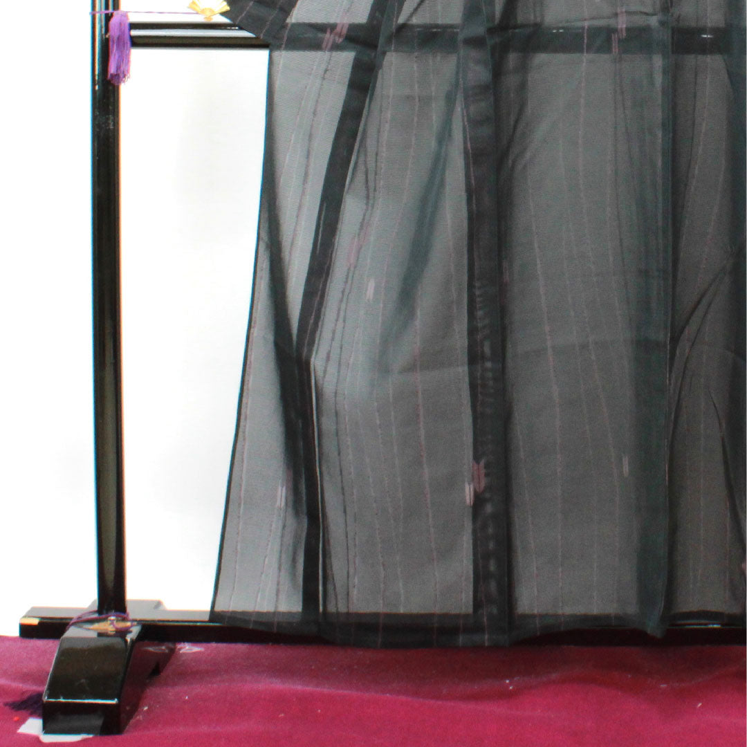 Summer item, pure silk, small pattern, length 159cm, sleeve length 63cm, arrow feather pattern, silk, A rank, black, 1132000503310