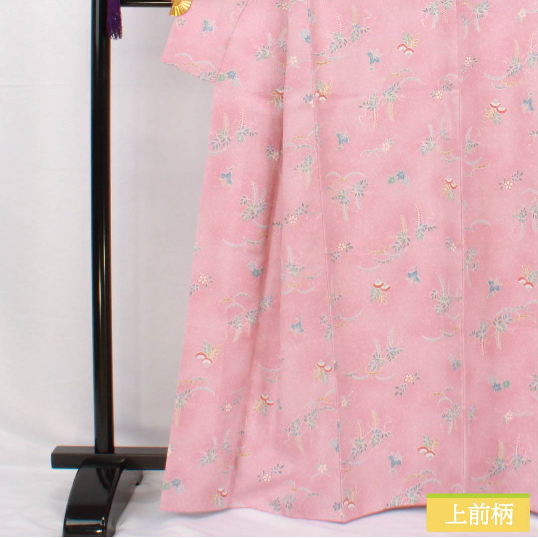 Small pattern, polyester, length 165cm, sleeve length 64cm, lined, one-kin dyeing, washable kimono, floral, S rank, pink, 1115005182513