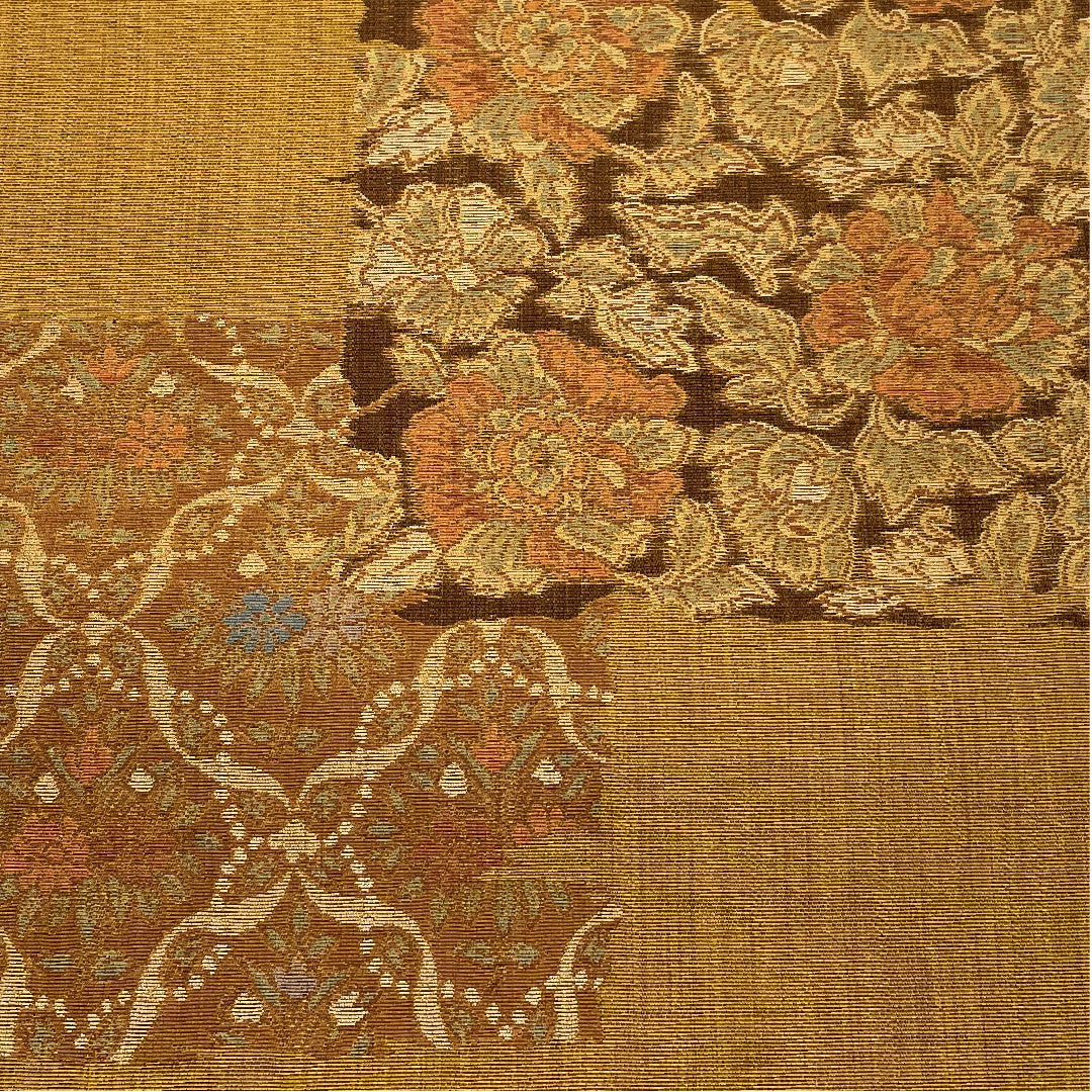 Fukuro Obi (Fragrance Dyeing) Flower Pattern Obi Length 420cm Pure Silk S Rank Point Pattern Casual Brown 1123005152314