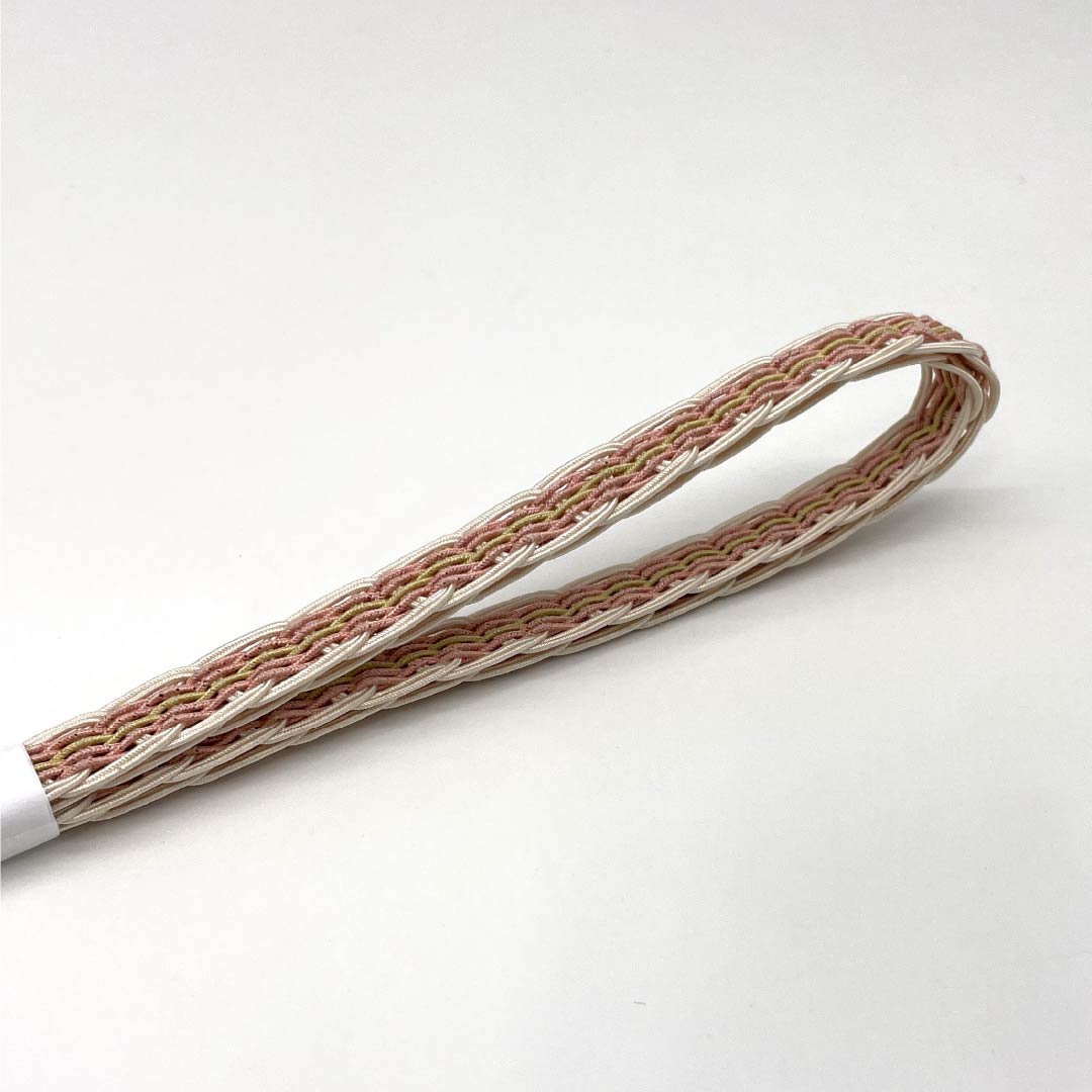 (新品)帯締め 正絹 NEWランク  淡紅赤色（うすべにあかいろ） 単衣用 夏用  長さ約166cm 幅約1.4cm カジュアル ピンク系 1135005701313