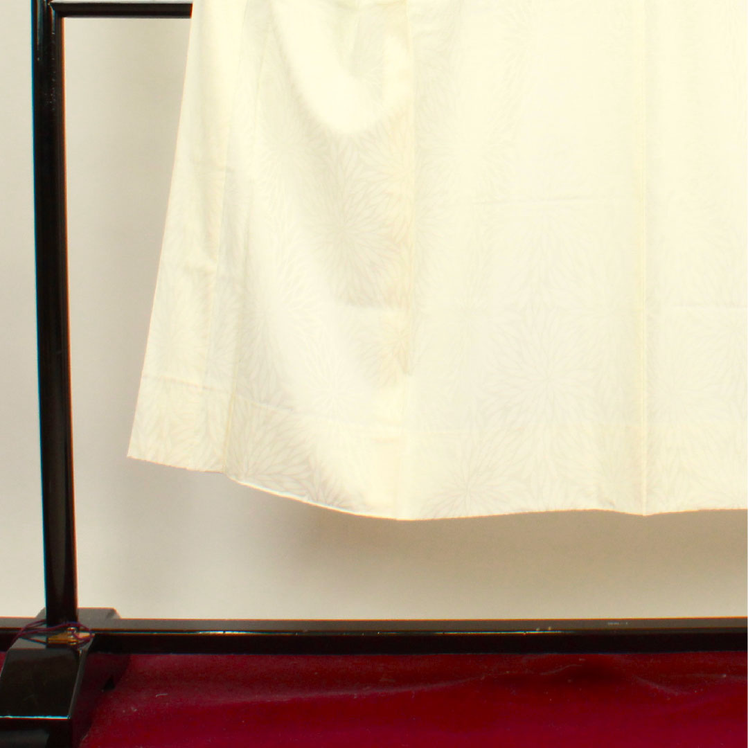 長襦袢 正絹 身丈142cm 裄丈66.5cm 袷  フォーマル 菊  Sランク クリーム系 1129000472615