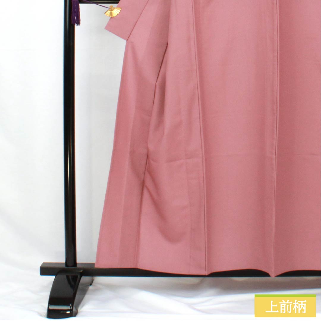 Solid-colored polyester kimono, length 156cm, sleeve length 65.5cm, with a red obi (taikoshoku), washable, single-layer kimono, S rank, pink, product number 1114002142313