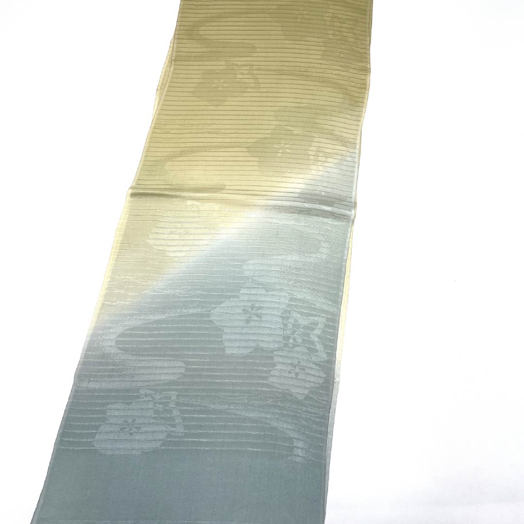 帯揚げ 正絹 Sランク カジュアル 沈香茶色（とのちゃいろ） 玉子鼠色（たまごねずいろ） 桔梗 夏用 長さ約182cm 幅約29cm グラデーション系 1136004272999