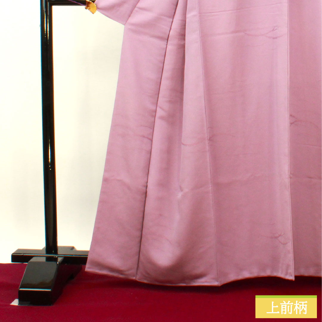 Plain color, polyester, length 163.5cm, sleeve length 64.5cm, half-colored, washable kimono, dew grass, lined, S rank, purple, 1114001212420