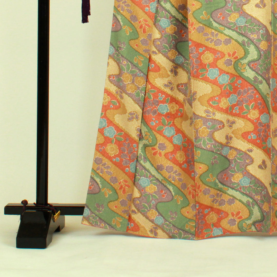 Small pattern, Length 166cm, Sleeve length 67cm, Awase, Cherry blossoms, Flowing water pattern, Pure silk, S rank, Yellow, 1115000452523
