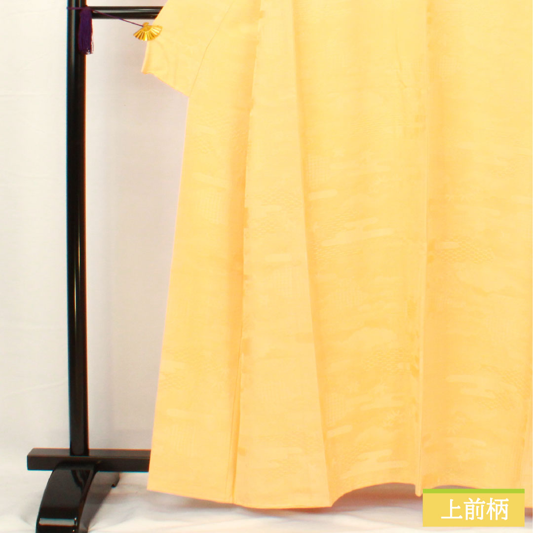 Plain color, pure silk, length 160.5cm, sleeve length 65cm, light persimmon color, one crest, snowflake and ivy, with basting thread, lined, S rank, orange, 1114001642426