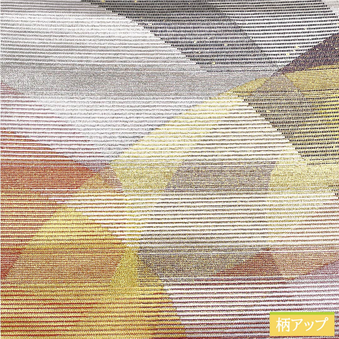 Fukuro Obi Gold Colorful Geometric Pattern Obi Length 452cm Pure Silk S Rank Six-way Semi-formal Gold 1123011092421