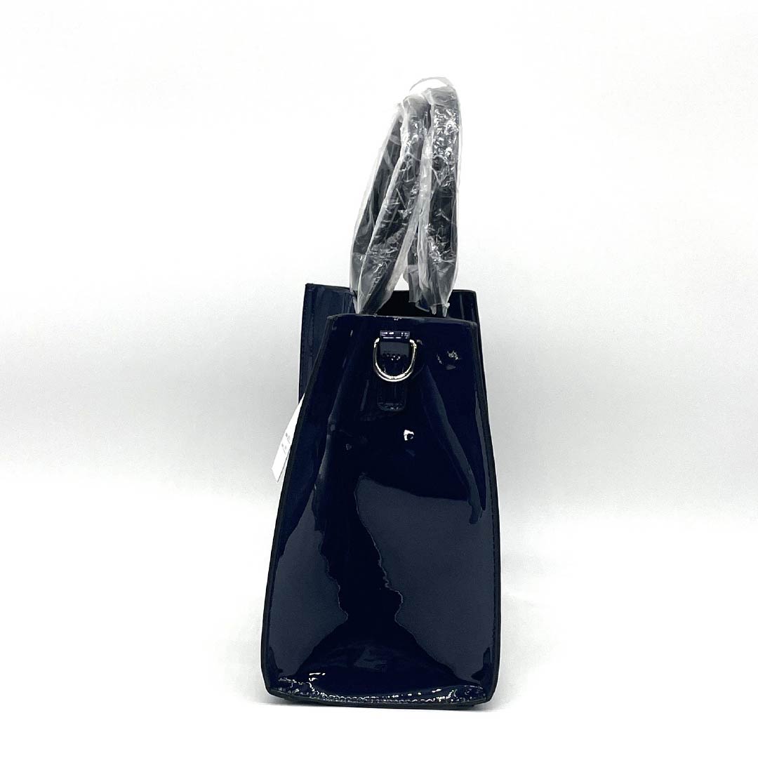 （新古品） 洋装バッグ 牛床革 Bランク 新古品 牛床革 ２WAY 紺系 119700036418