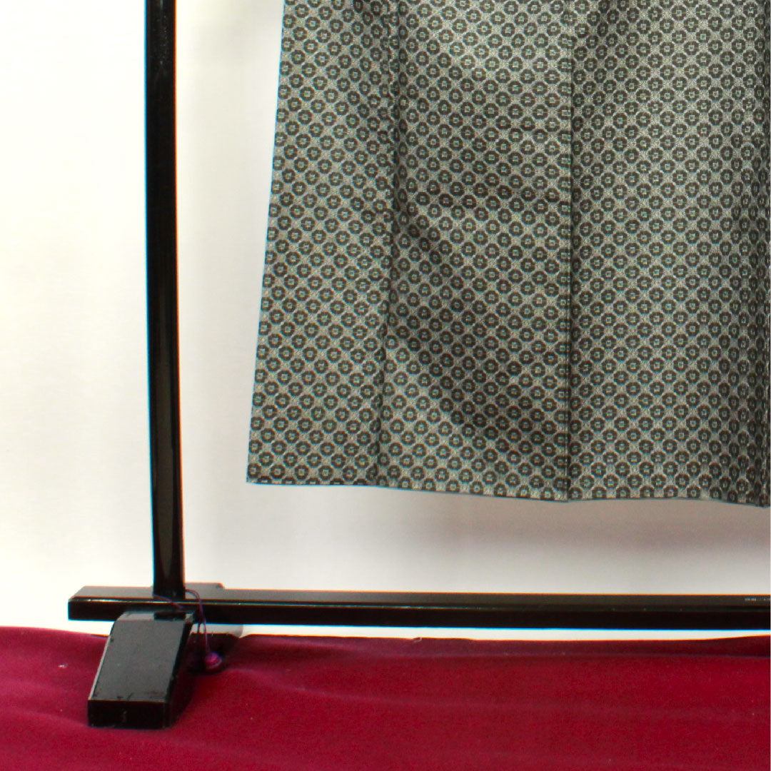Murayama Oshima Length 148cm Sleeve length 62.5cm Geometric pattern Pure silk A rank Awase Black 1116001953110