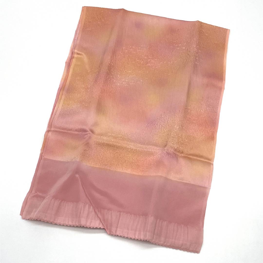 （新古品） 帯締め・帯揚げセット 正絹 NEWランク 紅鶸色（べにひわいろ） 浅紅色（あさべにいろ） ぼかし 長さ約164cm 幅約1.6cm カジュアル ピンク系 1141000231313