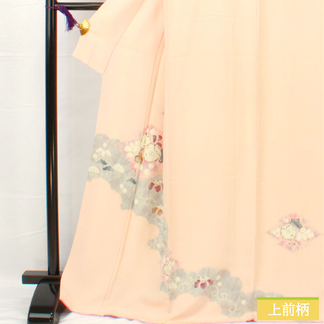 訪問着 正絹 袷 身丈158cm 裄丈67cm 乙女色（おとめいろ） 京友禅 辻ヶ花 Sランク ピンク系 1112005192313