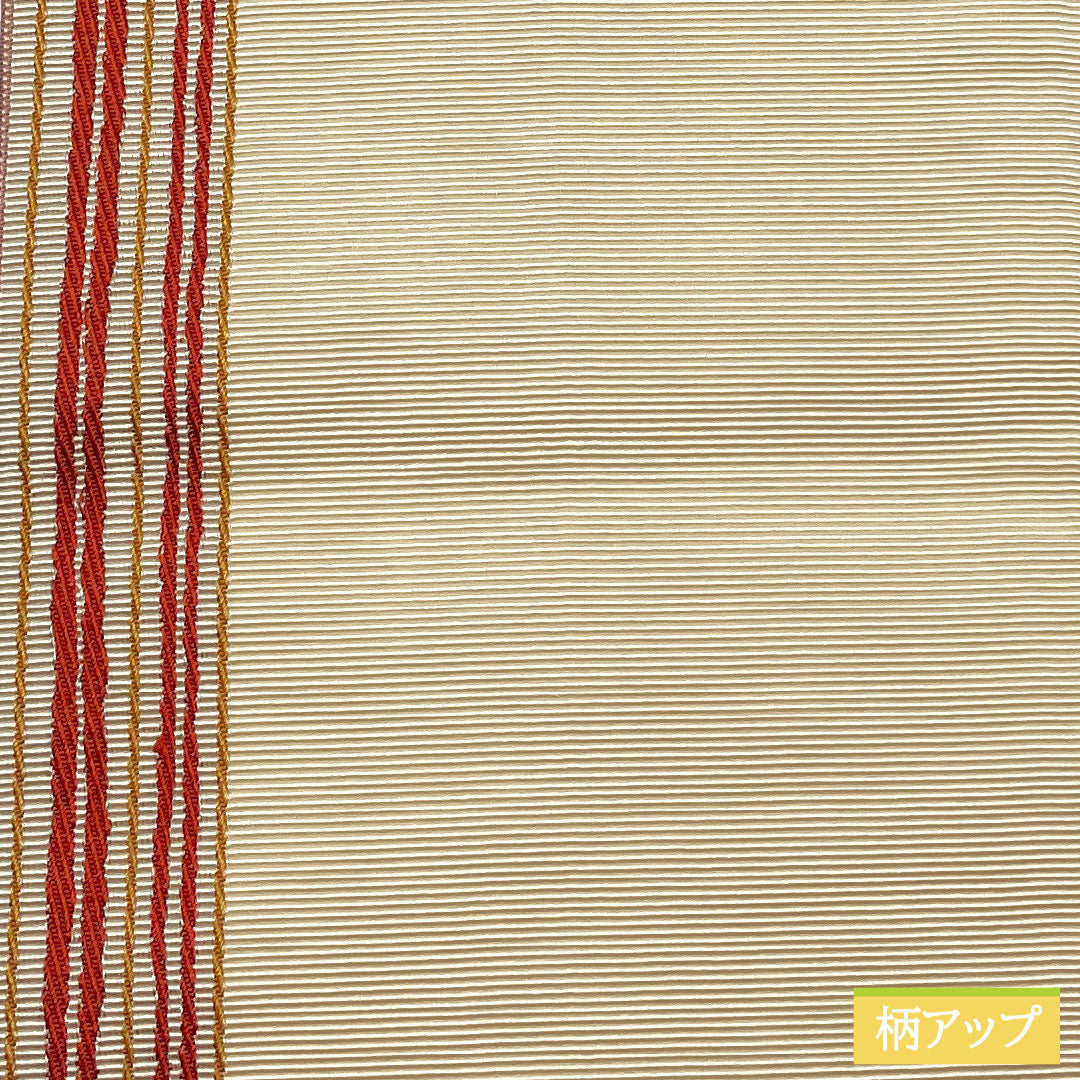 Half-width obi, polyester, S-rank, Torinoko color (Torinoko), reversible, striped, cherry blossom, cream, 354cm long, product number 1125002332315