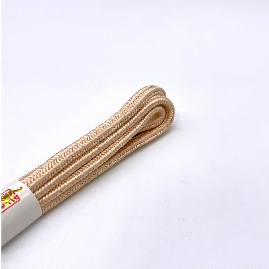 （新古品） 帯締め 正絹  薄肉色（うすにくいろ） 冠組 新古品 長さ約163cm 幅約1cm セミフォーマル Aランク 橙系 1135003633326