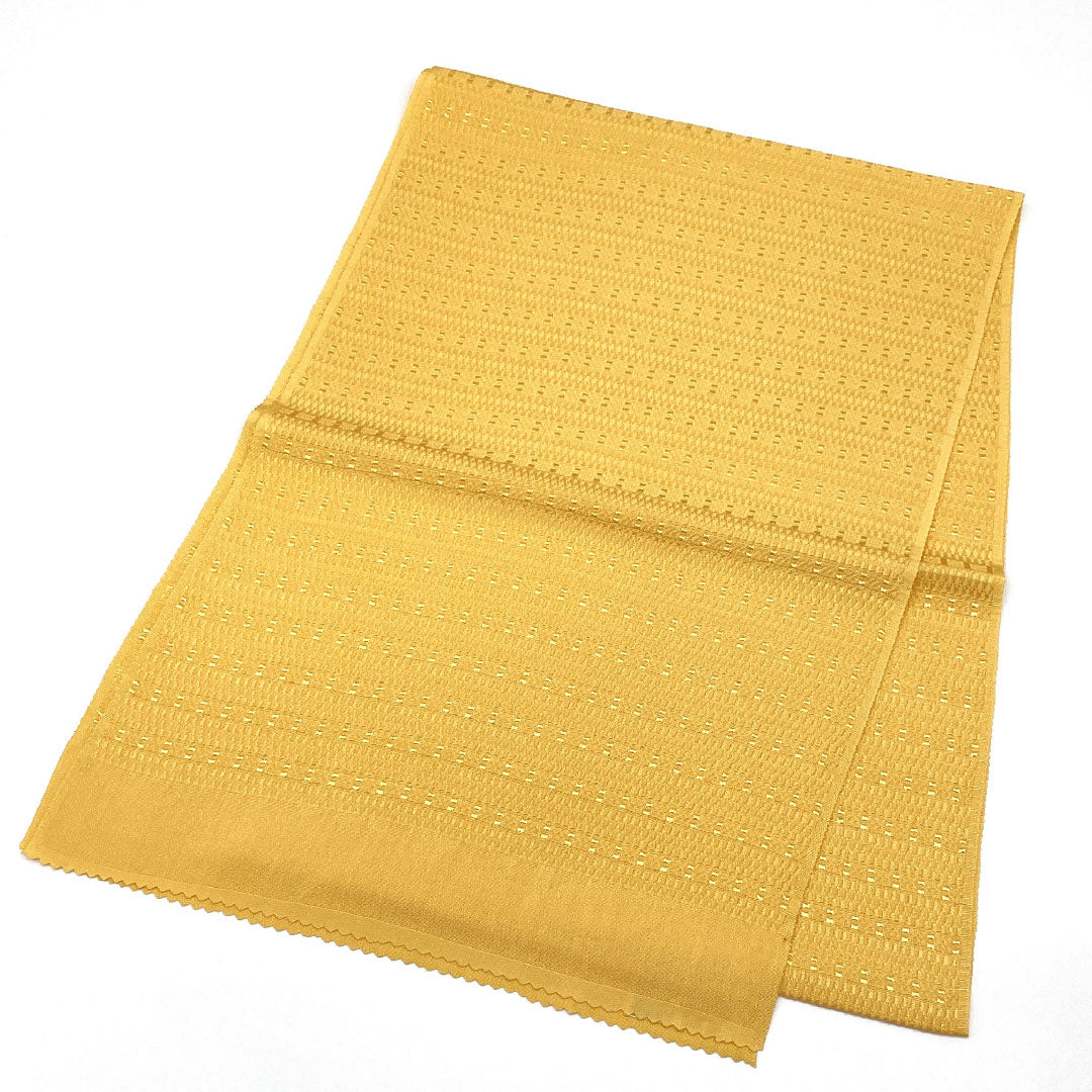 (Like New) Silk Obiage (Sash) - New, Casual, Corn-Colored, Solid Color, Length: Approx. 172cm, Width: Approx. 30cm, Yellow, Item Number: 1136001481926