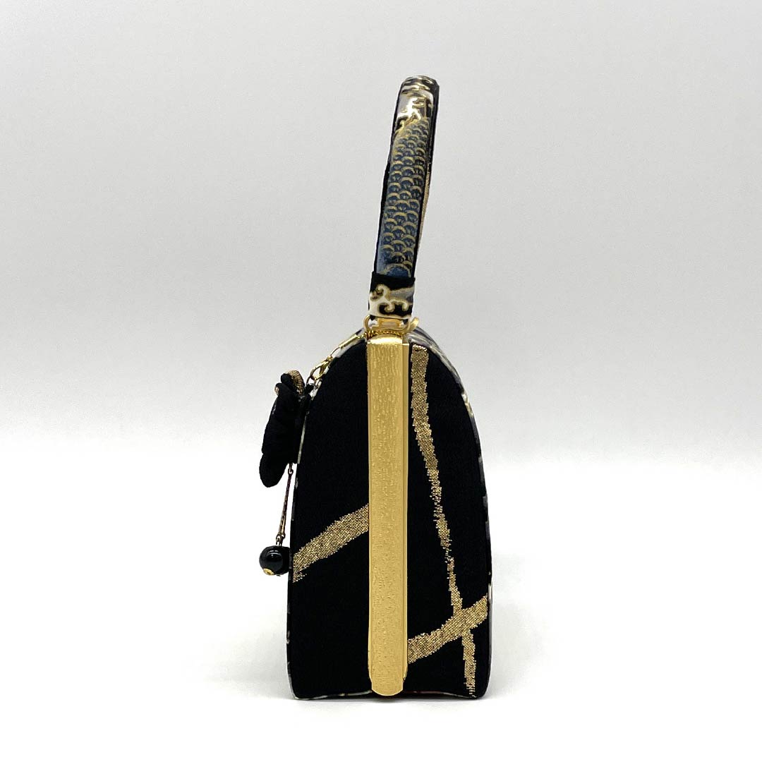 Casual Japanese-style bag, new rank, black (kuroiro), classic carp pattern, handmade by an artist, black, 113900066110