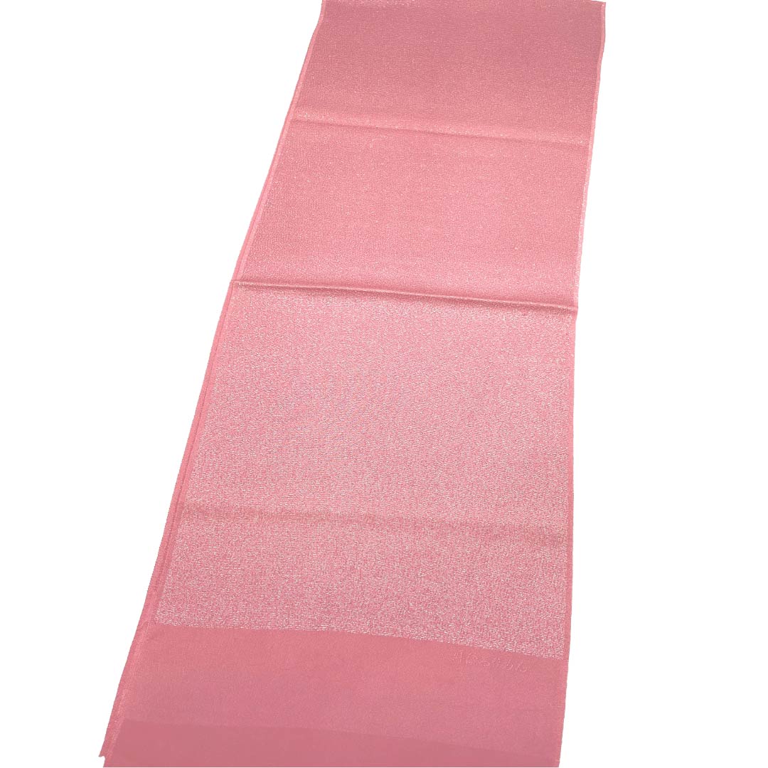 (New Old Stock) Obiage silk NEW rank semi-formal nakano-kurenaiiro (deep pink) Tango chirimen silver interwoven plain length approx. 168cm width approx. 30.5cm pink-toned 1136003401913
