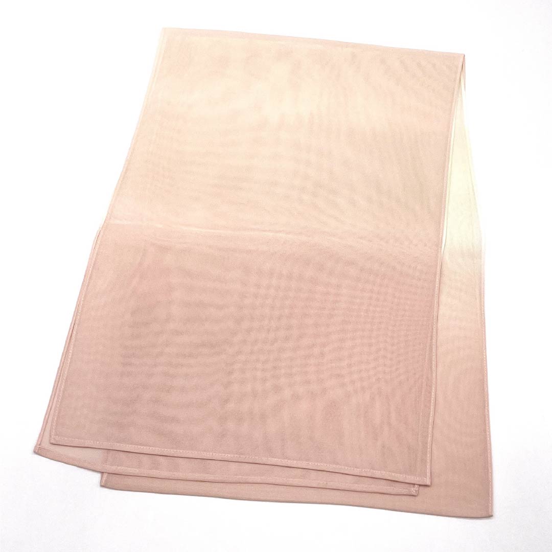 (Like New) Silk Obiage (Semi-Formal) - Maiden Color (Otomeiro) and Sulfur Color (Iouiro) Gradient - Summer Style - Length: Approx. 180cm, Width: Approx. 29.5cm - Pink - Product Number: 1136002191913
