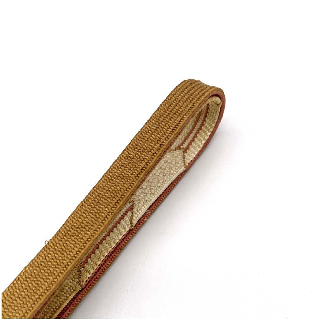 （新古品） 帯締め 正絹 四分紐 埴色（はにいろ） 手組紐 翆嵐工房 純金 長さ約161cm 幅約1.5cm セミフォーマル NEWランク 茶系 1135003441314