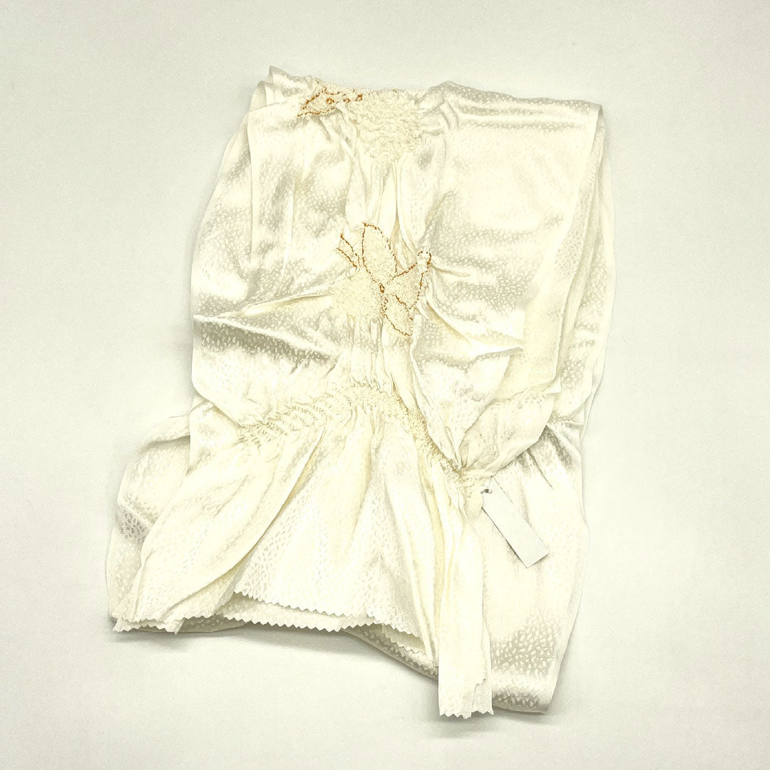 (New Old Stock) Obiage and Obijime Set, Pure Silk, NEW Rank, Milky White, For Tomesode, Butterfly, Turtle Knot, Length approx. 160cm, Width approx. 1.4cm, Formal, White-based, 1141000351311