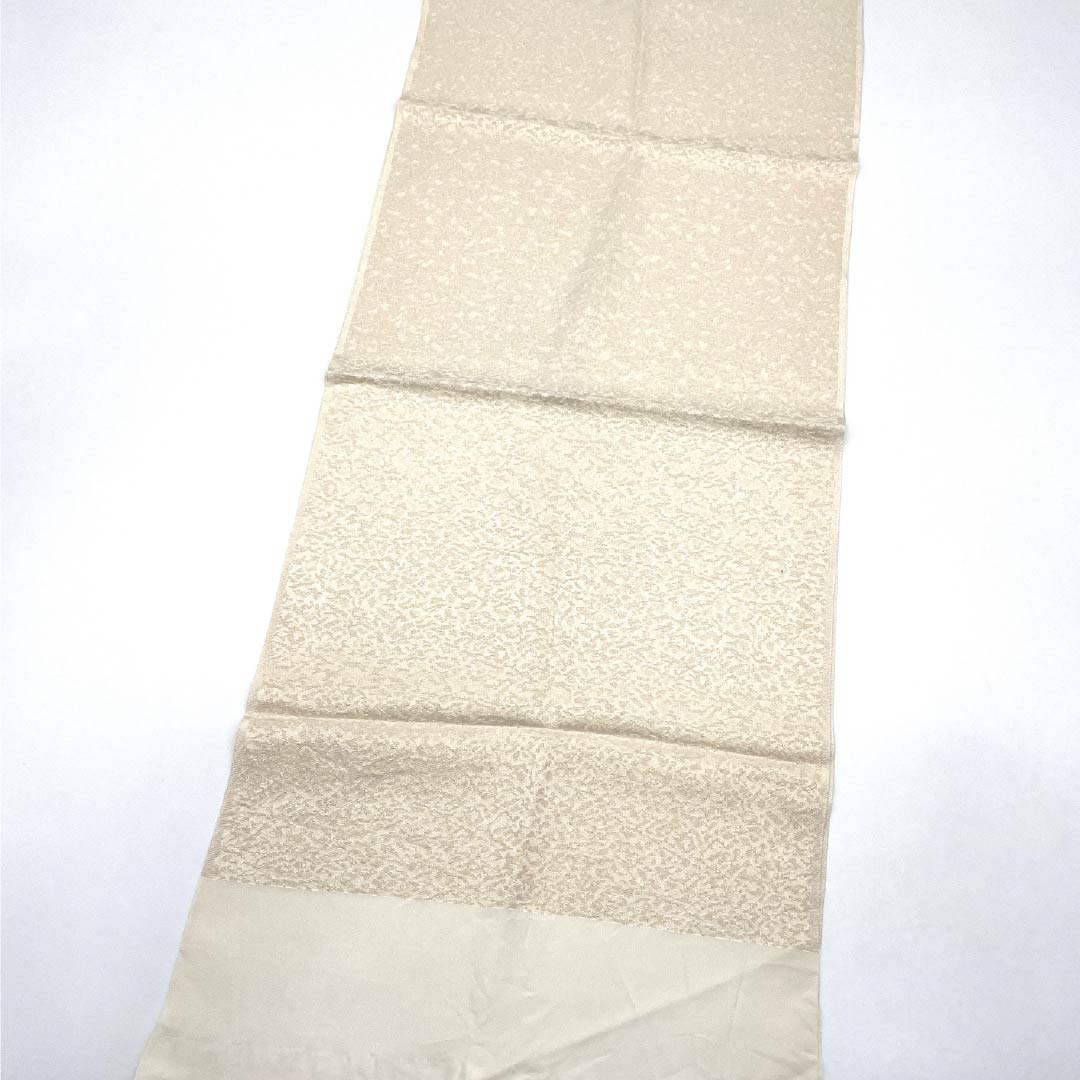 帯揚げ 正絹 Sランク フォーマル 生成り色（きなりいろ） 抽象模様 留袖用 長さ約169cm 幅約31cm 白系 1136004632911