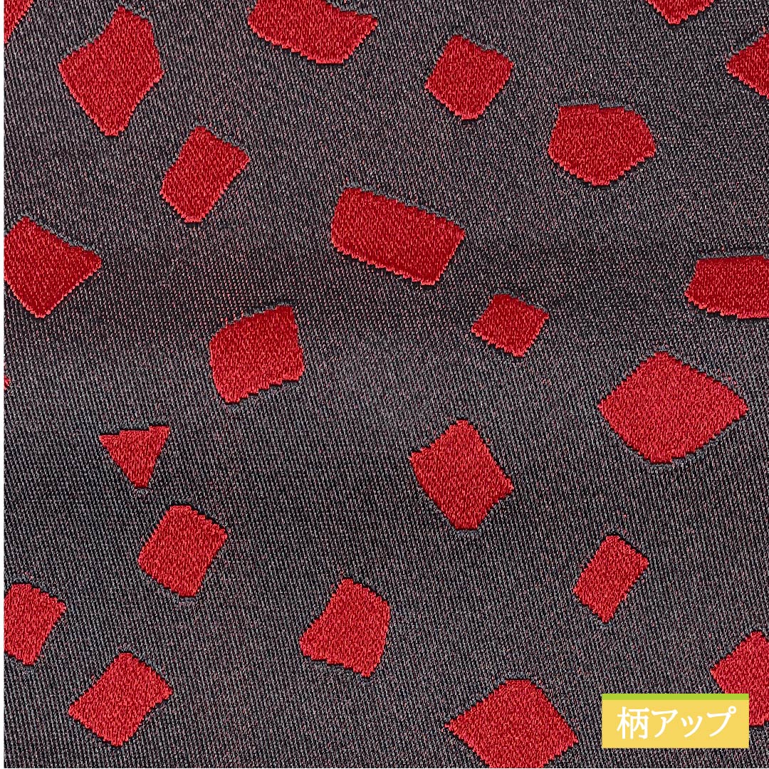 Half-width obi, polyester, crimson red, geometric pattern, confetti pattern, classic pattern, reversible, obi length 350cm, red, S rank, 1125000952312