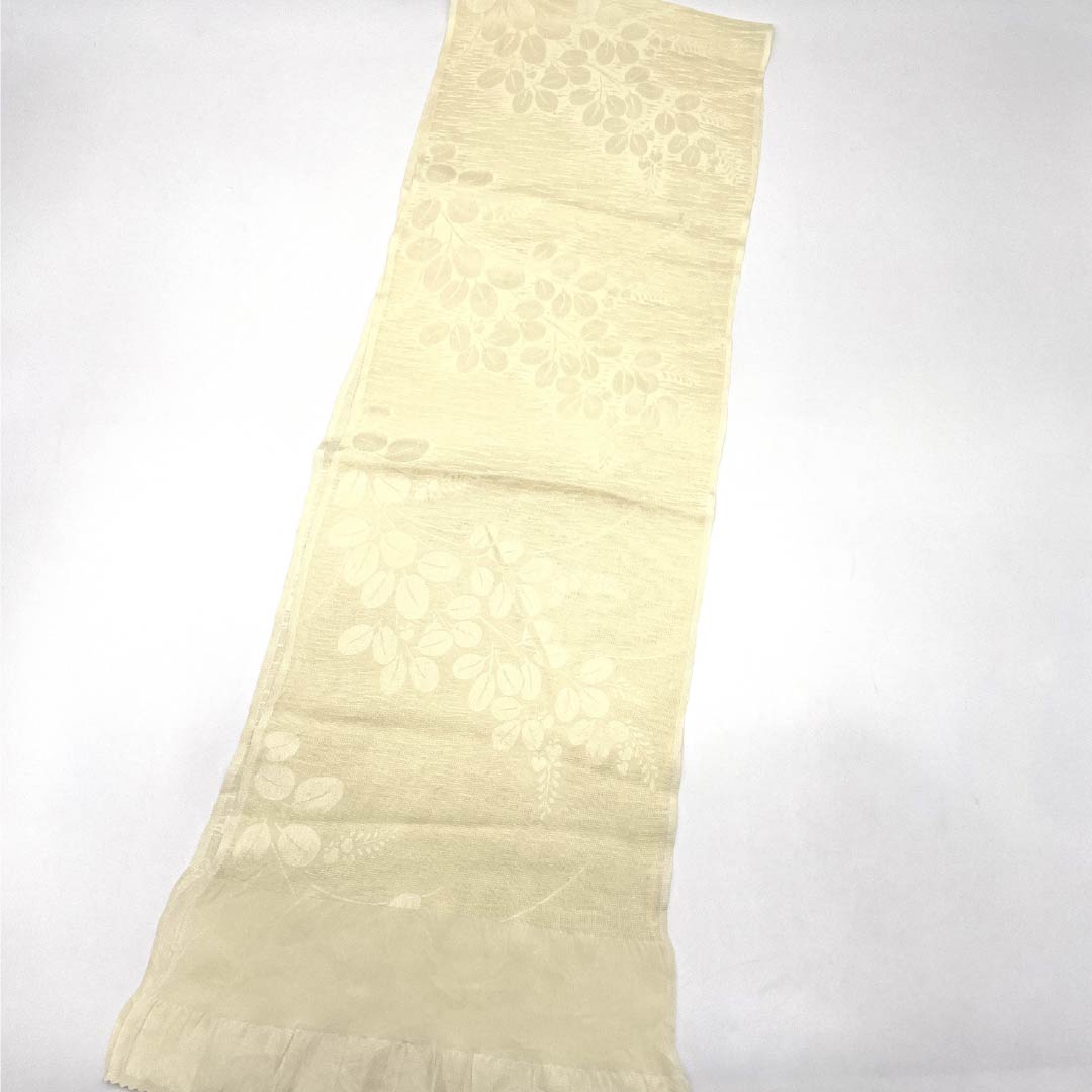 Obiage Silk S-rank Semi-formal Light Eggshell Summer Sha Hagi Length approx. 167cm Width approx. 26cm Yellow 1136004512923