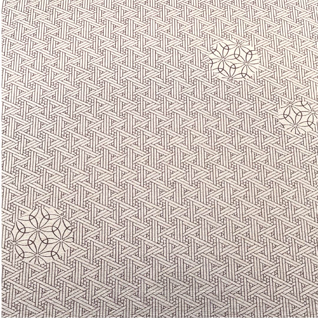 Fabric Komon Pure Silk Umenezuiro Tango Chirimen Hokusai Pattern Nago Asanoha New Rank Gray 1130001111922