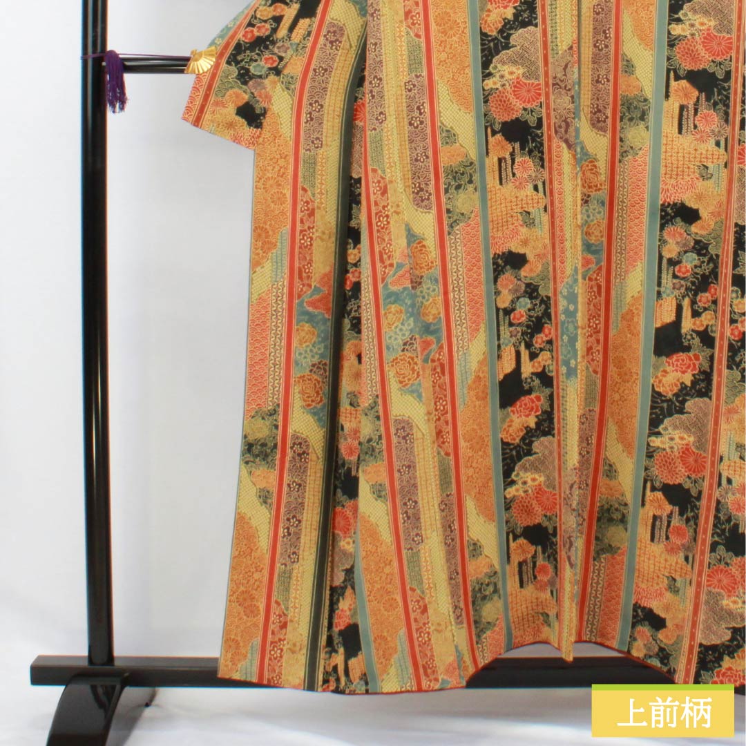 Komon (small pattern) pure silk, A-rank, length 155cm, sleeve length 62cm, lined, vertical stripes, classic gradient pattern, product number 1115006603399