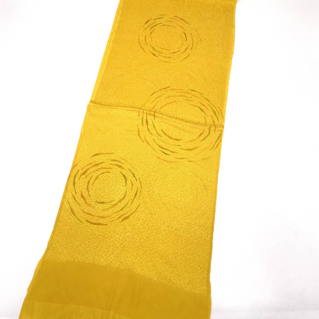 Obiage Silk S Rank Casual Sunflower Yellow Abstract Pattern Length approx. 173cm Width approx. 29cm Yellow 1136004392923