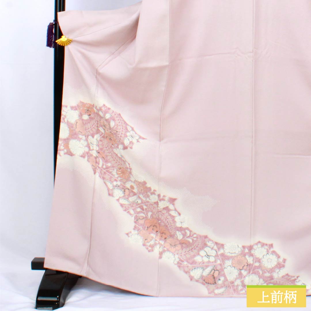 訪問着 正絹 Aランク 袷 身丈170.5cm 裄丈66cm 桜色（さくらいろ） 辻ヶ花 ピンク系 1112007163613