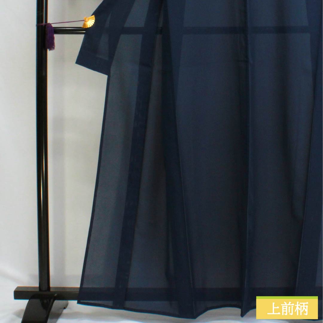 Summer kimono, polyester, plain color, S rank, length 162cm, sleeve length 63.5cm, navy blue, washable, silk pongee, navy blue, product number 1132003182418
