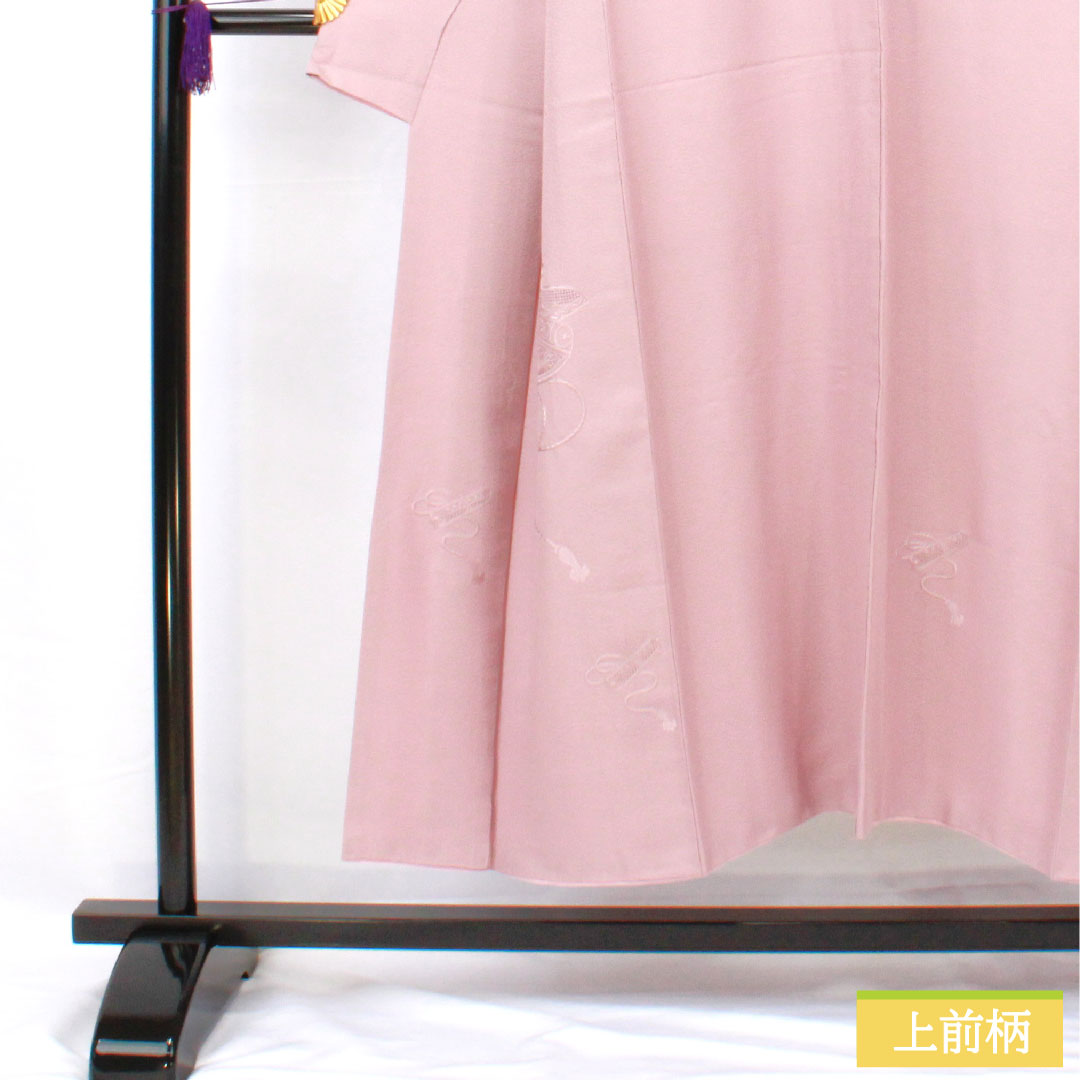 Homongi, pure silk, lined, length 149cm, sleeve length 62cm, light wisteria color, Shantou embroidery, Suzhou embroidery, one crest, medium-shaded five-three paulownia, S rank, purple, 1112005112120