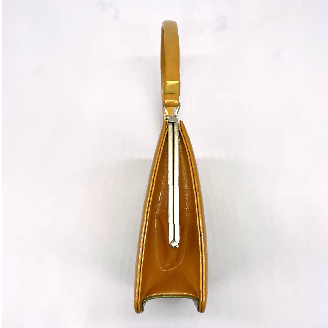 Formal Japanese style bag, golden brown, nae color, mother-of-pearl work, butterfly, orange, S rank, 113900020226