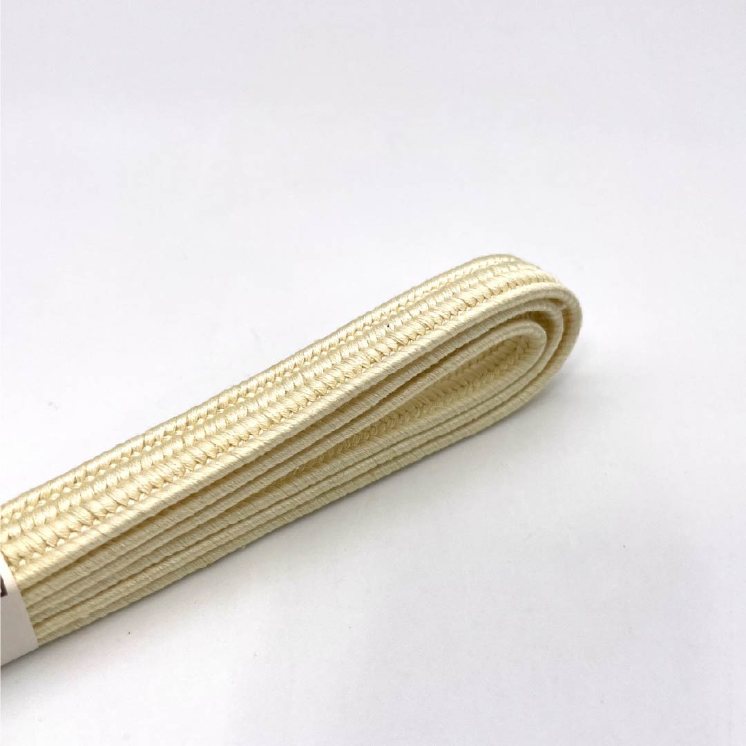 (Like New) Pure Silk Obi-jime (Sash Band) - Light Egg-Colored, S-Rank, Solid Color, Length: Approx. 164cm, Width: Approx. 1.7cm, Casual, Cream-Colored, Product Number: 1135005282315