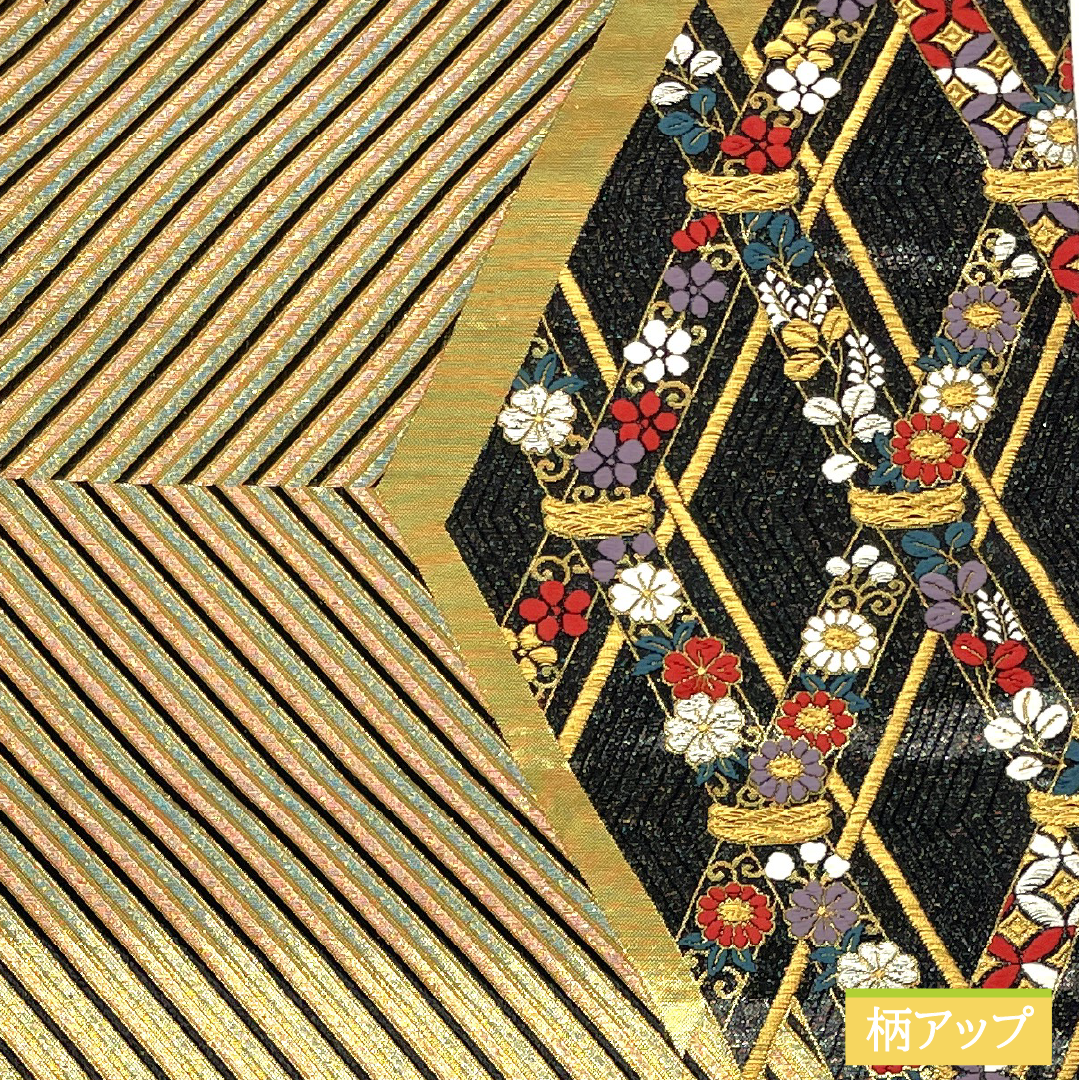 Fukuro obi, pure silk, A rank, abstract pattern, Nishijin-ori, obi length 424cm, rokkaku, formal, gradient, 1123017323399